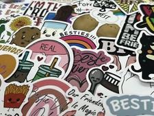 Vinyl Best Friends Stickers, Forever Good Friend BFF, Besties Friendship x 50
