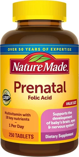 Nature Made Prenatal Multivitamin with Folic Acid 250 Tablets EXP 07/2025