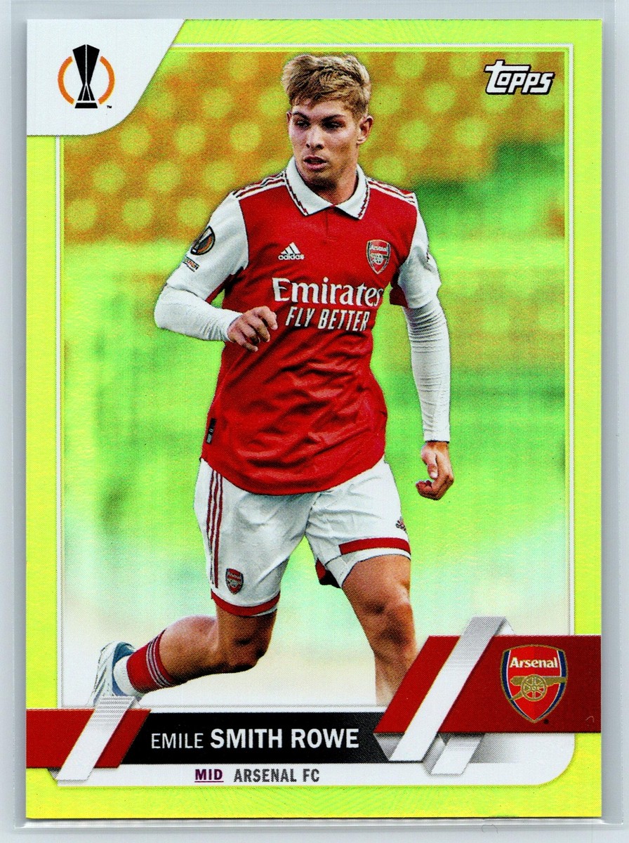 Emile Smith Rowe 2022-23 Topps UEFA Yellow Foil SN #/299