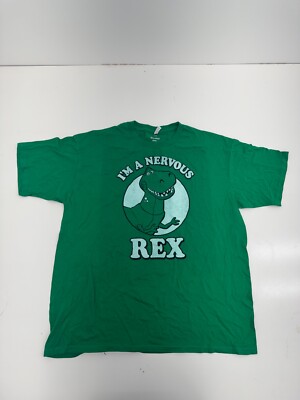 Zuni Sportswear Green ''Im A Nervous Rex'' Graphic Print Short Sleeve Mens Size 2X