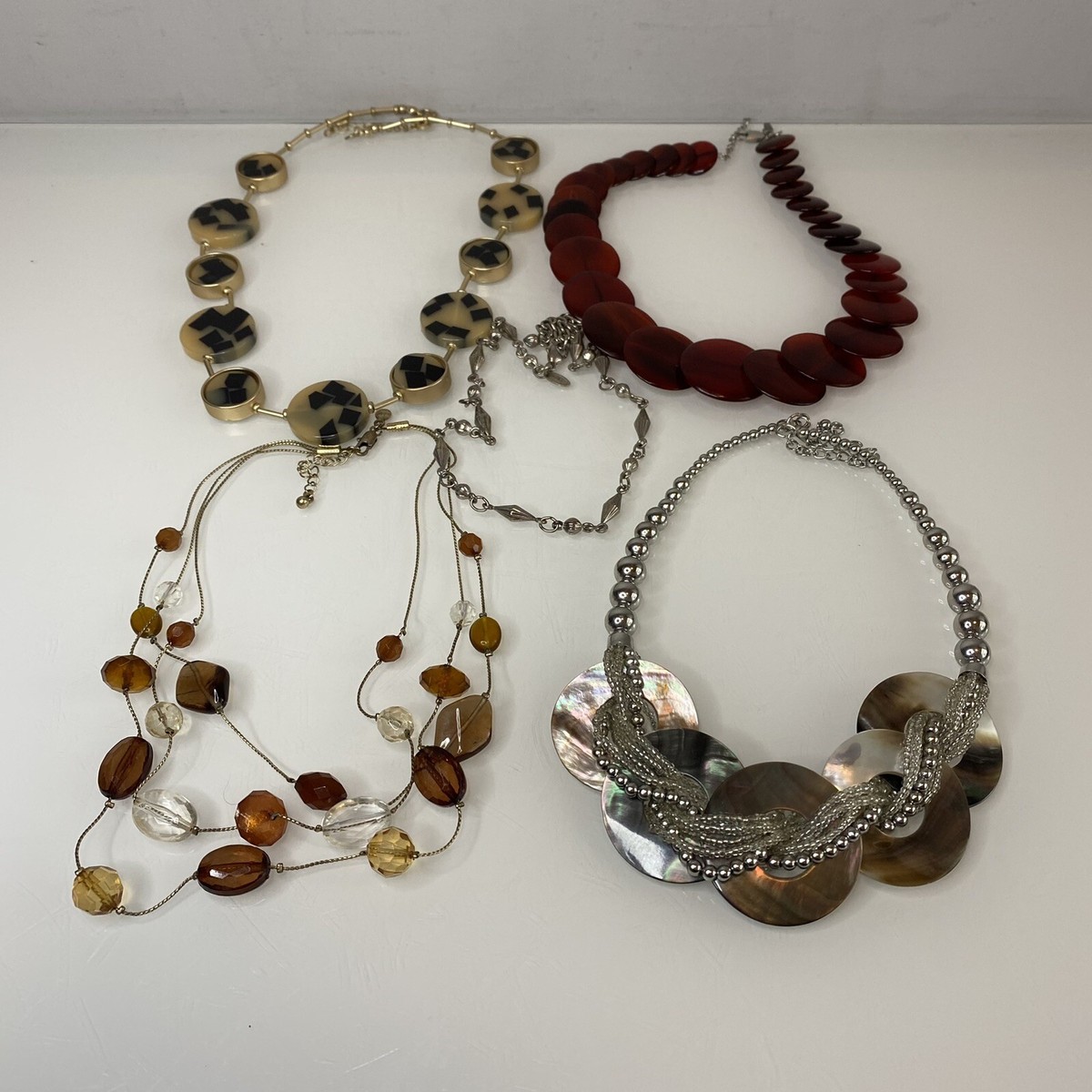 x M&S Statement Necklaces Glass Beads Costume Jewellery