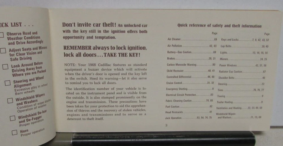 1968 Cadillac Owners Operator Manual Calais DeVille 61 Eldorado 60S 75 Original - Image 3 of 4