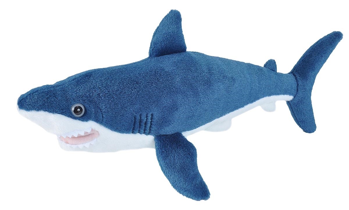 Wild Republic Ecokins Squalo Bianco Peluche 20 Cm, Giocattolo Ecologico Realizzato Con Plastica Riciclata