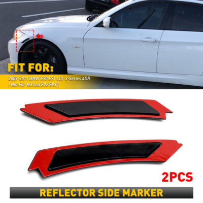 Amber Bumper Front Reflector Side Marker Lights For 2009-2011 BMW E90 E91 4D LCI