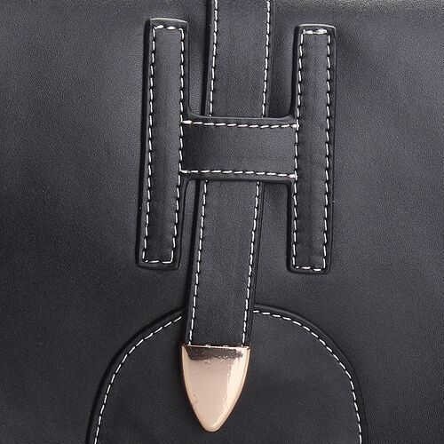 Black Italian Leather Handbag, Purse Hobo Bag, Satchel, Tote, Clutch - Picture 9 of 11