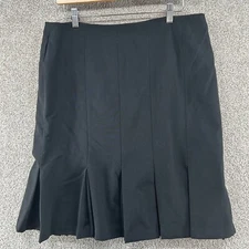 AB Studio Women's Skirt Size 12 Black Pleated Zip Stretch