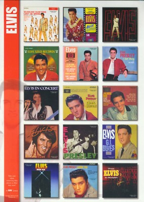 ELVIS - LP Magnetset mit 15 Magneten - 5 x 5 cm - Neu OVP