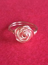 size 10 Rose Gold Toned Wire Wrap Rose Ring