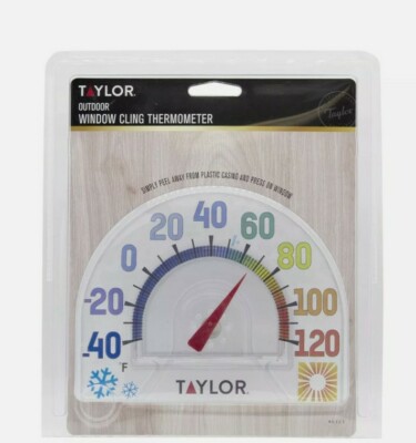 TAYLOR Seasons WINDOW CLING 7'' Outdoor Thermometer No Tool Needed EASY #5323