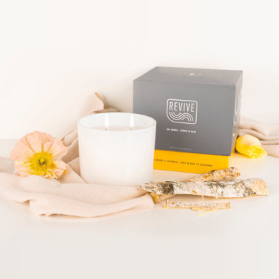 Melaleuca Revive Candle White Woods and Cashmere - Double Wick Soy - RARE