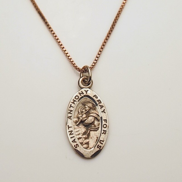 Sterling Silver Saint Anthony Pendant Necklace | eBay