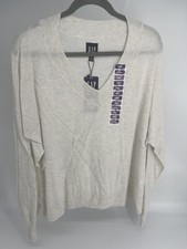 Gap Women's Relaxed Fit Lightweight V-Neck Sweater Heather Oatmeal Color NWT