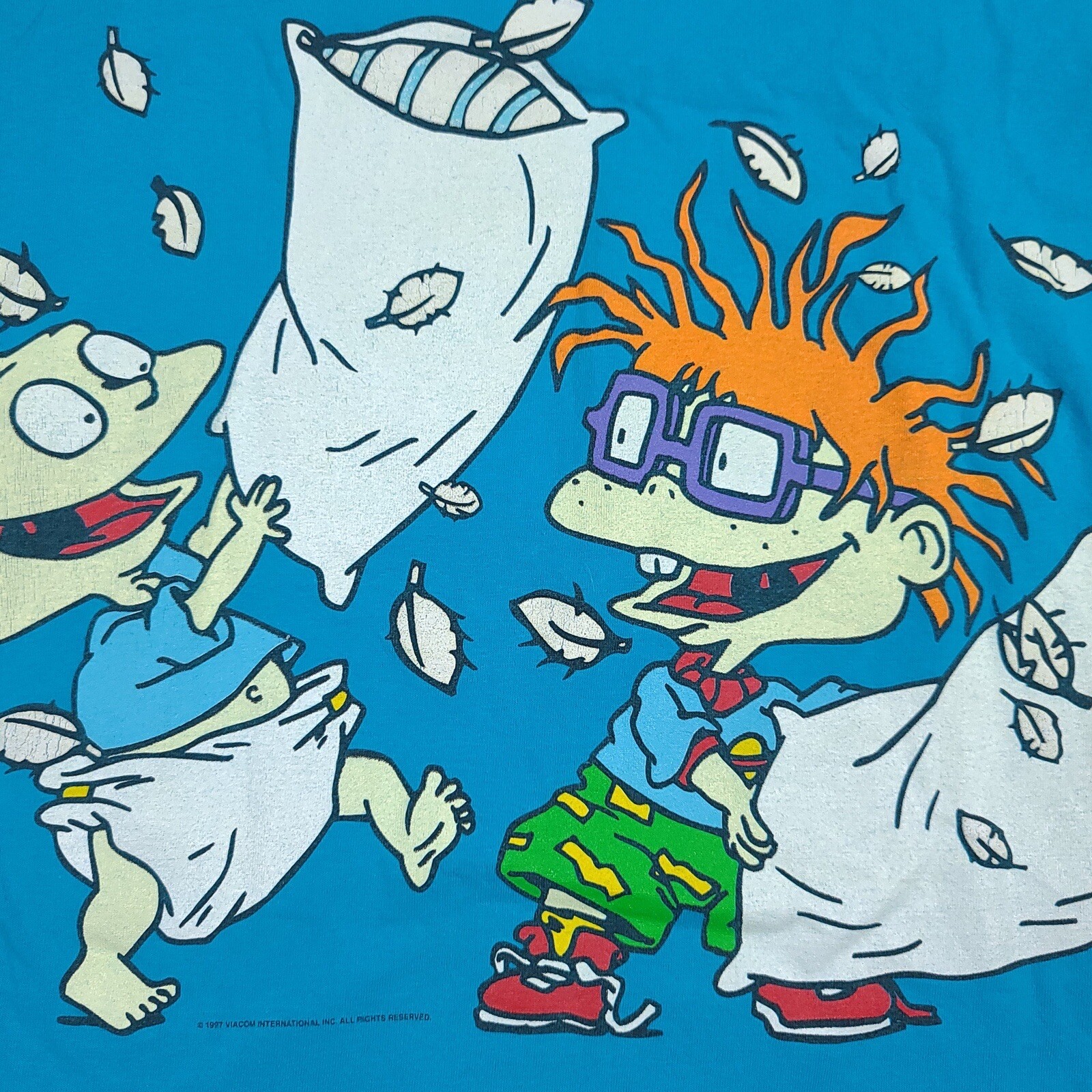 Vintage 1997 Rugrats Pillow Fight Nickelodeon Blue Sh… Gem