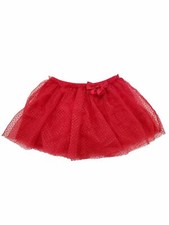 Infant  Toddler Girls Red Bow Layered Tutu Tulle Glitter Sparkle Baby Skirt