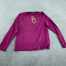 Splendid Womens Long Sleeve Ribbed Crew Neck Top XXL Rayon Blend Pink NWT 2511