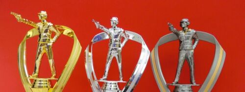 Pokal 3er Serie Schützen Pokale Gewehr oder Pistole im Bogen NEU - Bild 6 von 10