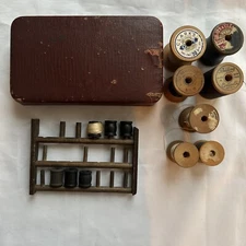 Vintage Lot of Wooden Thread Spools Belding Engraved