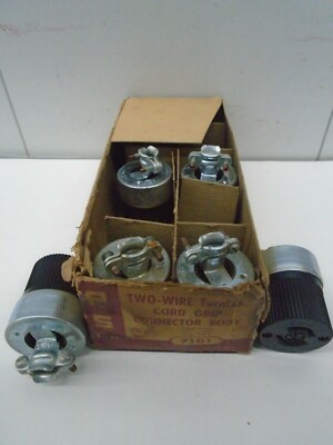  PASS & SEYMOUR 7101 two wire turnlock cord grip connector body 20A 250v 7PCS +1