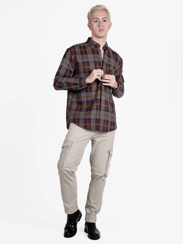 Sky Camicia da uomo a quadri in flanella di cotone - Immagine 4 di 4