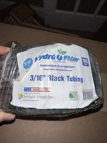 Hydro Flow 100 ft Vinyl Tubing, Black - 3/16" ID x 1/4" OD Made In USA ! Free Sh - Picture 1 of 6