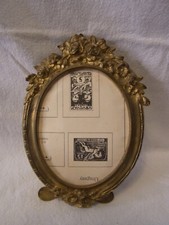 Antique Oval Giltwood Picture Frame with Floral Cartouche Ornaments — listing 5