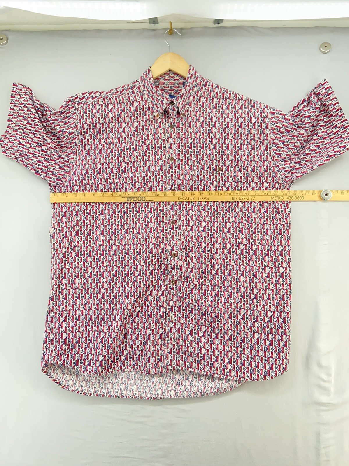 Enro Button Down Shirt Mens 1X TALL Short Sleeve Casual Dress Geometric