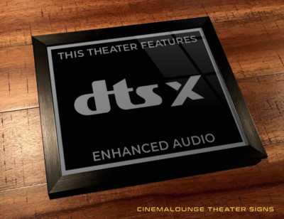 Framed 8'' x 10'' Home Theater / Cinema Sign - DTS X