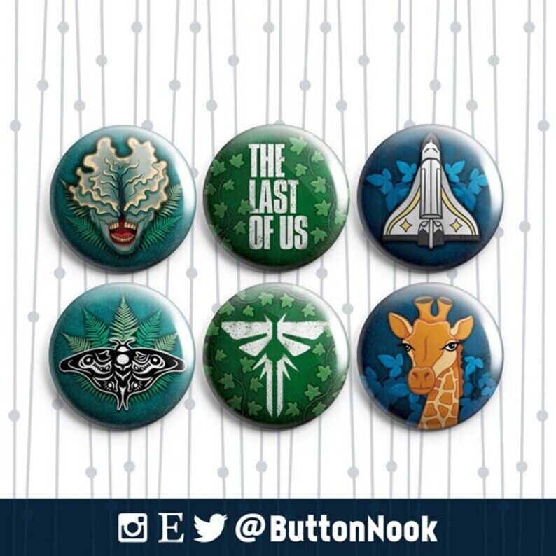 THE LAST OF US Pin Badges / Magnets, Ellie, Joel, Clicker, Giraffe,  Firefly