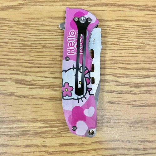 8.5"Hello Kitty Tactical Super Knife Spring Assisted Open Blade Folding Knife - Picture 4 of 5