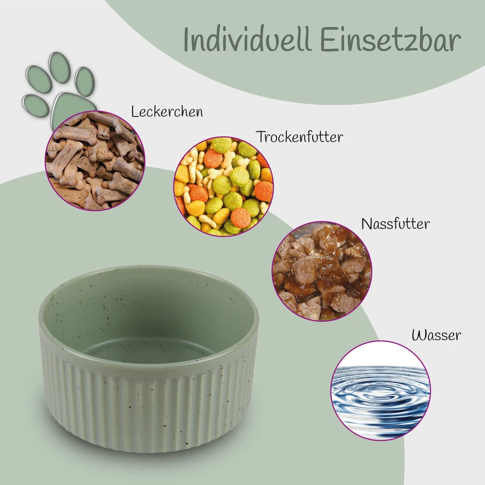 Keramik Hundenapf 2er Set 850ml Futternapf Fressnapf Napf Hunde Katze rutschfest - Bild 3 von 4