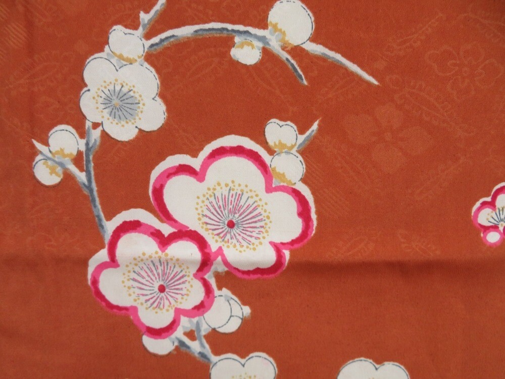4409T13z760 Vintage Japanese Kimono Jinken KOMON Plum