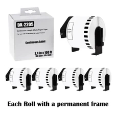 5Rolls 2.4"x100' Continuous Paper Tape DK-2205 for Brother QL Label Printer