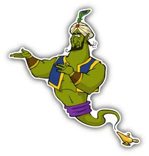 10cm Car Decal Sticker Laptop Colour Colourful Genie Magic Toon Comic H1311