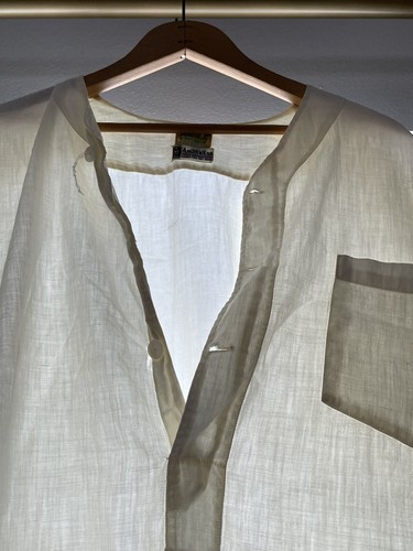 Antikes Nachtkleid des Heiligen Mannes Priester Baumwolle Etikett StAdivm Nachtwäsche AMOSKEAG 48""L - Bild 14 von 15