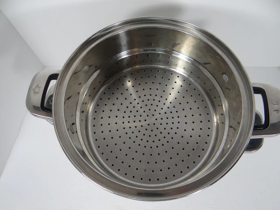 Olla de acero inoxidable Oneida de 8 cuartos con tapa de vidrio de calfalón al vapor Foto 2 de 4