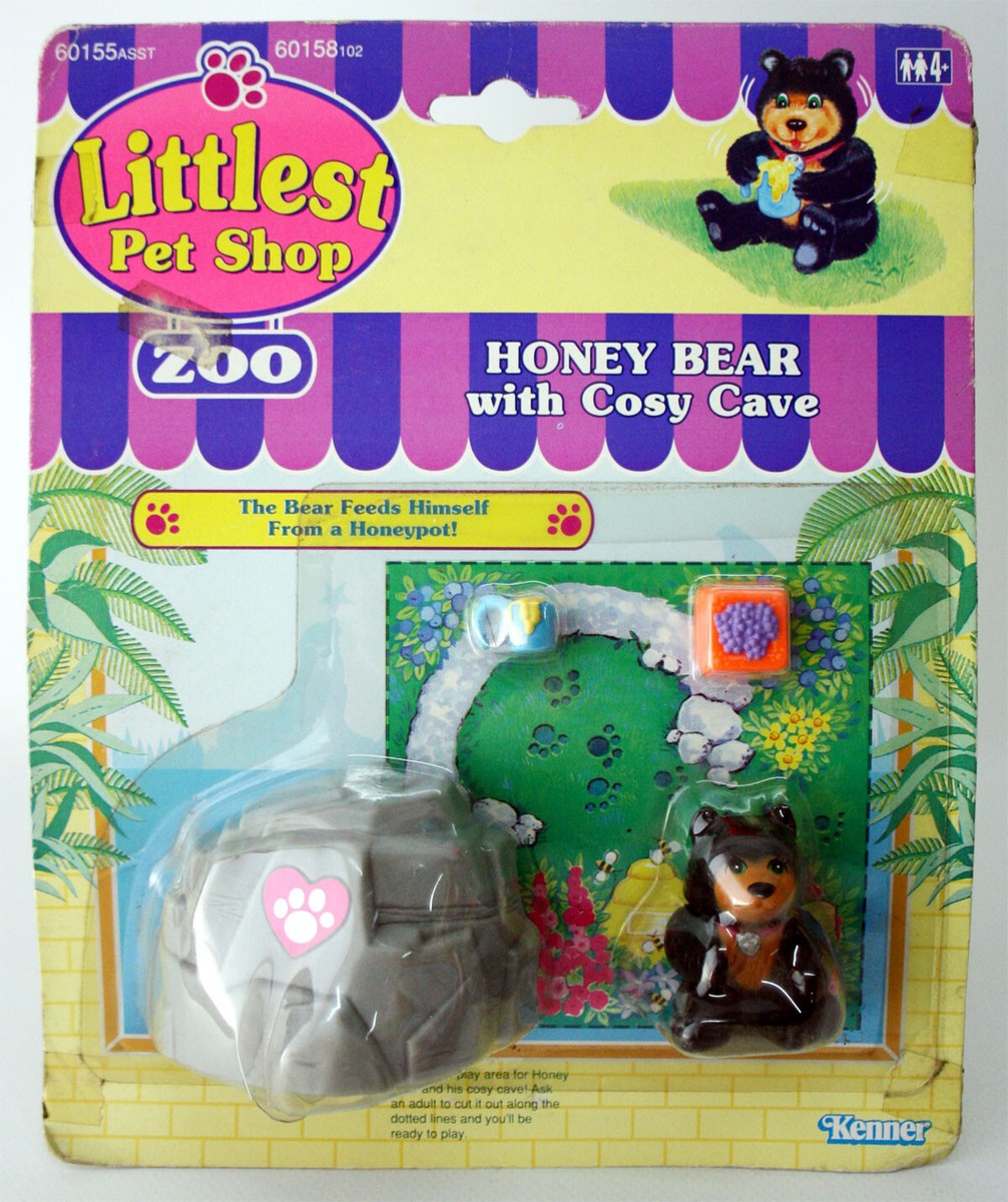 VINTAGE 1993 LITTLEST PETSHOP ZOO HONEY BEAR COSY CAVE KENNER NEW