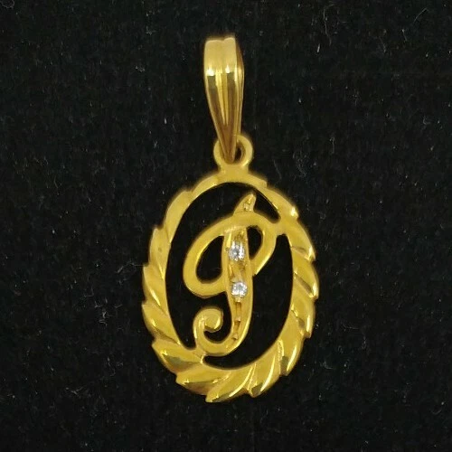 Gold pendant p sale name