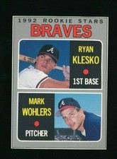 1992 Baseball Cards Magazine hand cut #BBC2 Ryan Klesko Mark Wohlers gradable mt