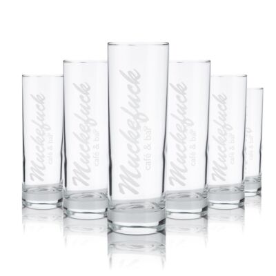 6x Muckefuck Glas 0,22l Longdrink Cocktail Kaffeeglas Gläser Set Bistro Cafe