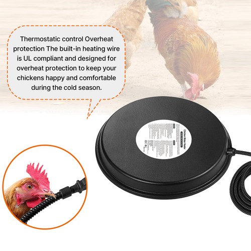 Chicken 80W Heated Poultry Waterer 12.6in for Metal F5P8 - Picture 4 of 8
