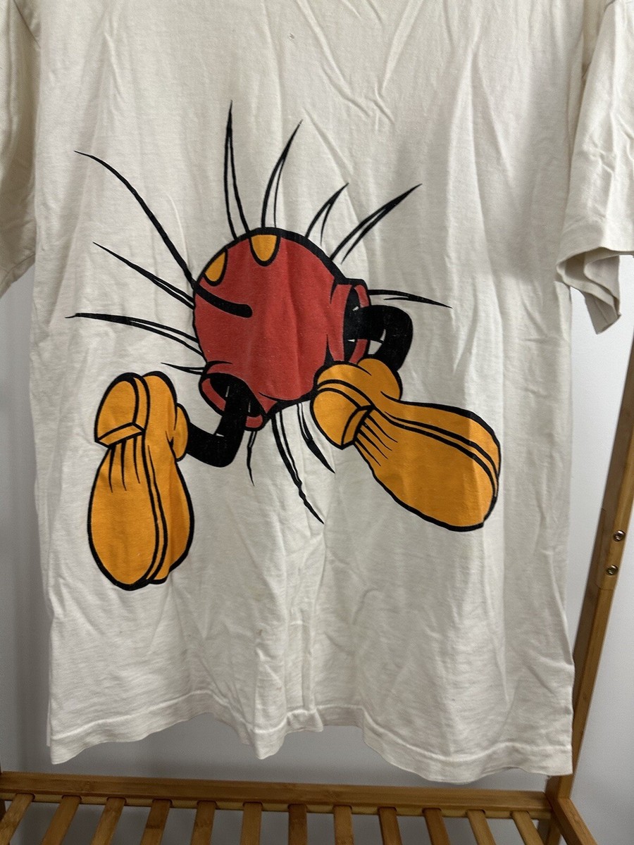 VTG 90s Mickey Mouse Break Through Thrashed Distressed Worn WIP T