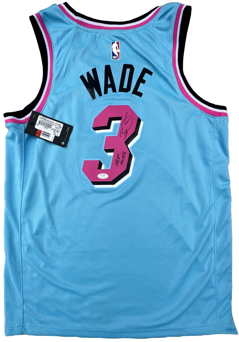 DWYANE WADE #3 SIGNED MIAMI HEAT VICE SWINGMAN BASKETBALL