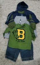 Boys Lot of 5 Gap Hoodie Jacket L/S Shirt denim Jeans Old Navy Outfit 6-12 month