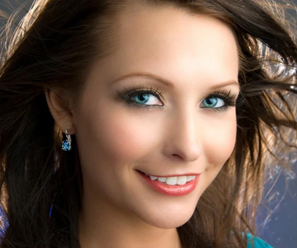 Orecchini Goccia Brillanti con Topazi in Argento 925 Rodiato Oro Bianco - Immagine 4 di 4