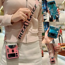 For Samsung Galaxy Z Flip 5 4 3 Cute Camera Style Shockproof Phone Holder Case