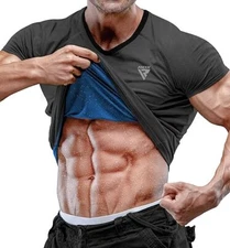 RDX Sauna Shirt Heat Trapping Sweat Suit, Gym T-Shirt,  Workout Tank Top Trimmer