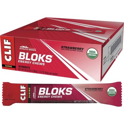 CLIF Bloks Energy Chews Strawberry 60g (Pack of 18)
