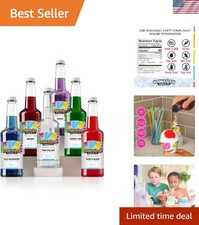 6 Flavor Syrup Assortment, 32 oz Bottles - Perfect for Shaved Ice Desserts