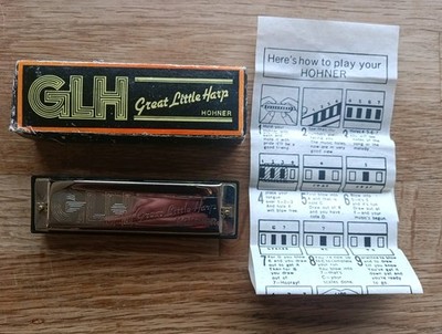 Vintage tolle kleine Harfe Hohner Mundharmonika inkl. Box & Anleitung Mundorgel
