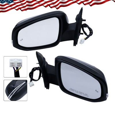 2X Mirror Left+Right Side Heated Turn Signal Black Fits Toyota Tacoma 2016-2023